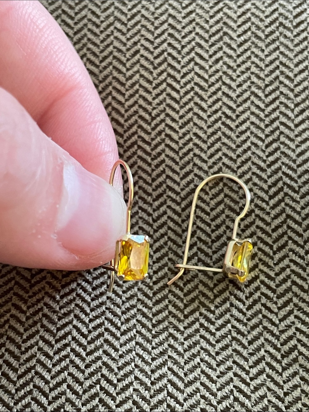 14k Yellow Gemstone Earrings - Picture 2 of 10
